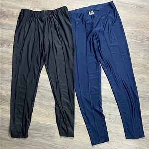 SHEIN Black and Navy Ponte Slim Leggings Set